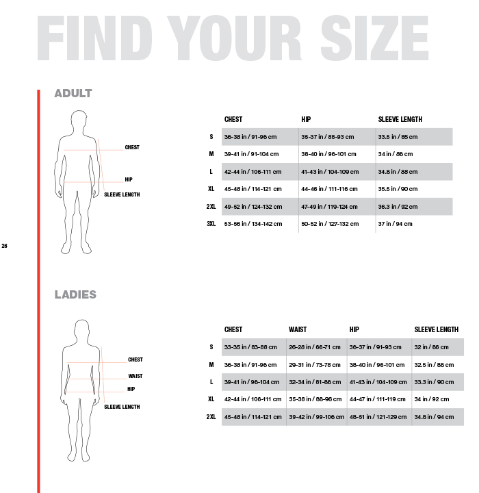 North Face Vest Size Chart