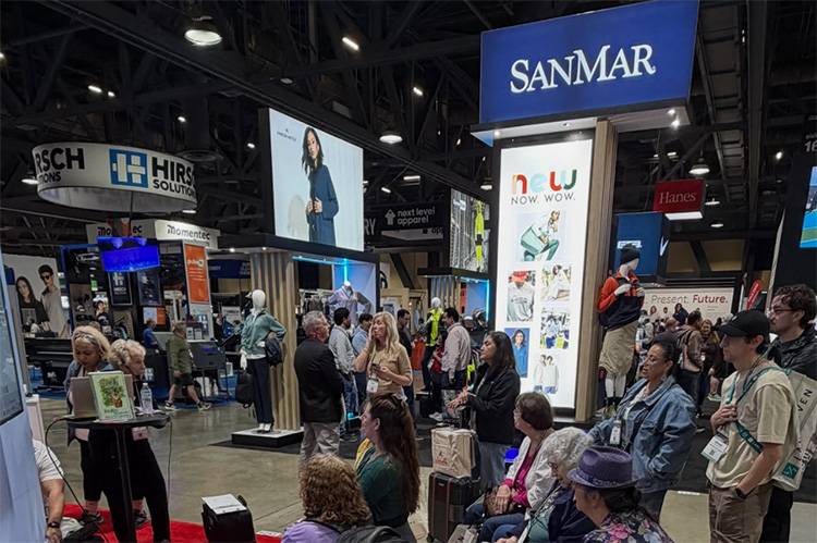 SanMar booth at Impressions Long Beach